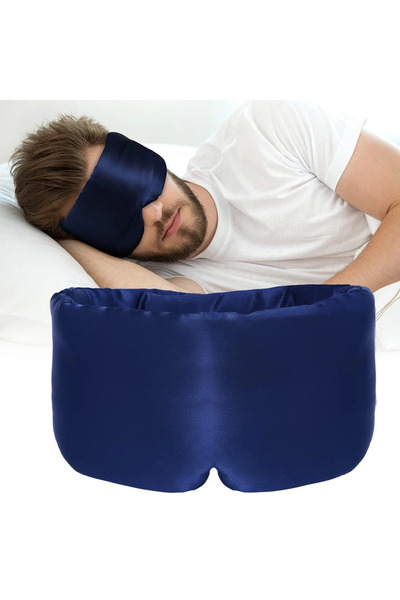 Choice1 قناع نوم من حرير التوت الأزرق الداكن، رقعة للعين، قناع للعين معتم، قن...