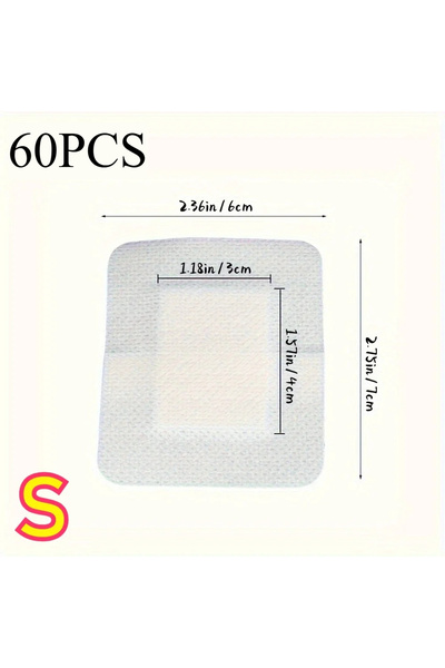 Choice ضمادة جروح طبية لاصقة غير منسوجة مضاد للحساسية، مقاس كبير، 60 قطعة.
