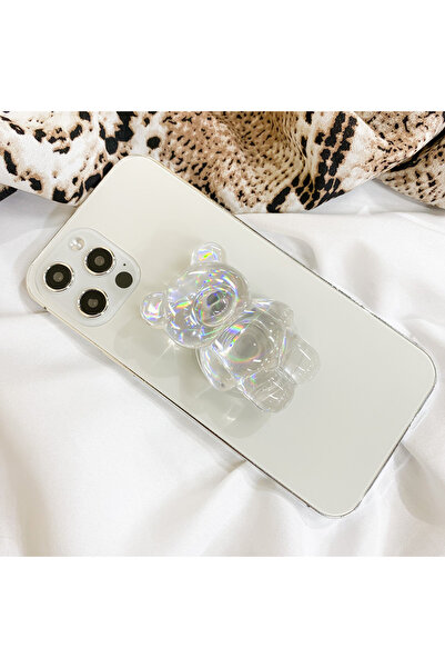 choice2 حامل هاتف محمول قابل للطي والتمديد، قطعة واحدة، على شكل دب، بمقبض إصب...