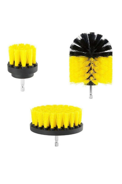 Choice6 مجموعة رؤوس فرشاة كهربائية صفراء مكونة من 3 قطع، ملحقة بمثقاب كهربائي...