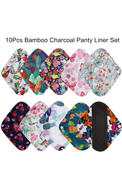 Choice1 set 1 10Pcs Reusable Pads Bamboo Charcoal Pads Sanitary Pads Washable...
