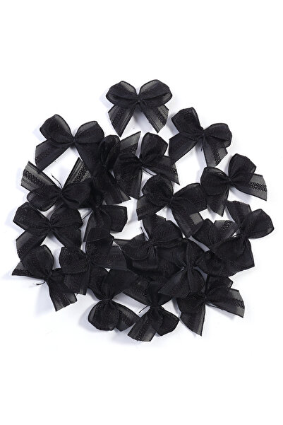 Choice7 2.5x2.5mm 30pcs Black 30-60pcs/lot 2.5x2.5cm Mesh Lace Ribbon Bows Mu...