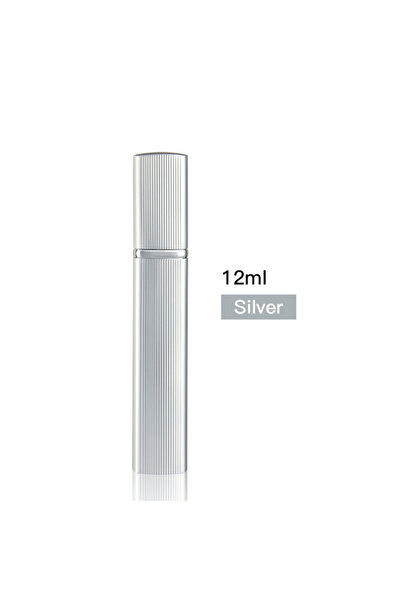 Choice4 زجاجة عطر فضية سعة 12 مل، زجاجة موزع عطر فاخرة سعة 12 مل، رذاذ فائق ا...