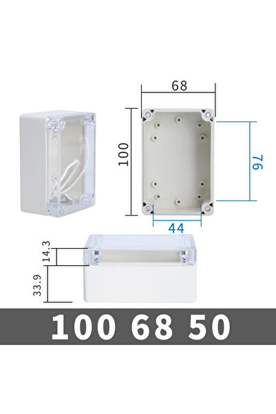 Choice 100-68-50 IP67 Plastic Transparent Box Waterproof Enclosure Electronic...