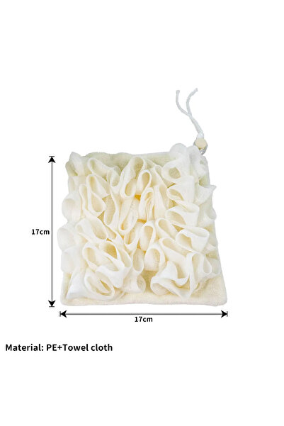 choice2 1pc-beige Two-in-one Bath Towel Can Put Soap Bath Ball Portable Doubl...