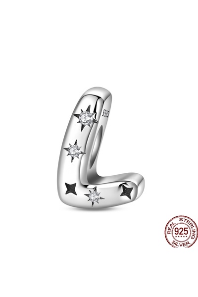 Choice9 PAC1957-L S925 خرزة سحرية من الفضة الإسترليني عيار 925، 26 حرفًا أبجد...