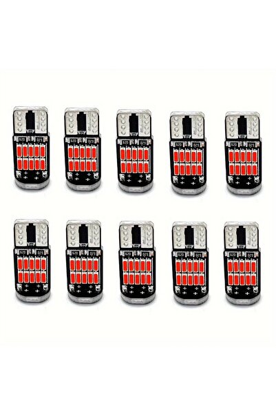 choice2 مجموعة من 10 مصابيح LED حمراء T10 W5W 194 501، بدون أخطاء، لإضاءة داخ...