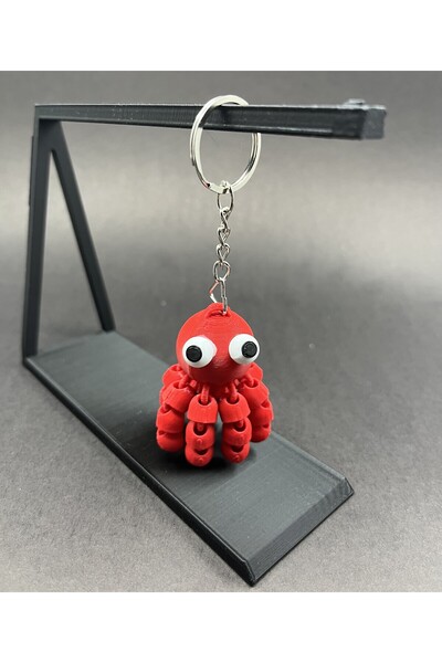 UstaPrint3D 3D Baskı Hareketli Ahtapot Anahtarlık Esnek Eklemli Renkli Sevimli