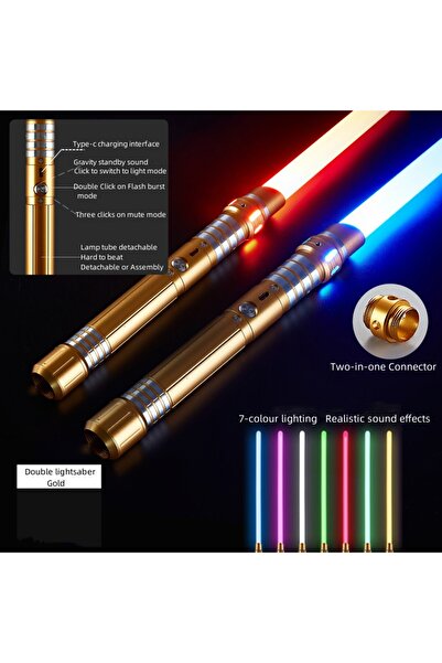 Choice6 مقاس واحد، قطعتان، ذهبي 08، إصدار مطور من REikirc، سيف ضوئي 2 في 1، م...