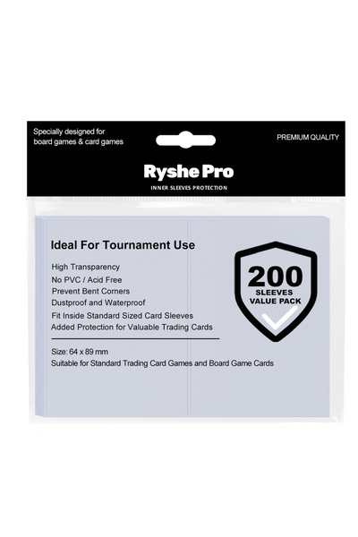 Choice3 200 قطعة من أكمام البطاقات البيضاء الممتازة ذات الحجم القياسي 64 × 89...