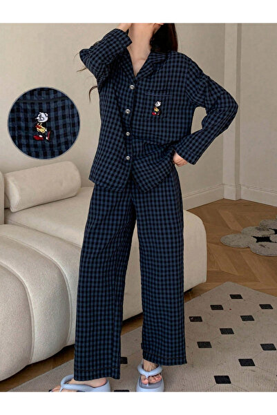 Take Two By Styli Checked Pocket Detail Shirt and Pyjama Set