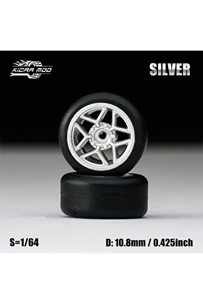 Choice4 MMW69 1/64 Model Car Silver&Grey Wheels with Fixed Tires Comes with r...