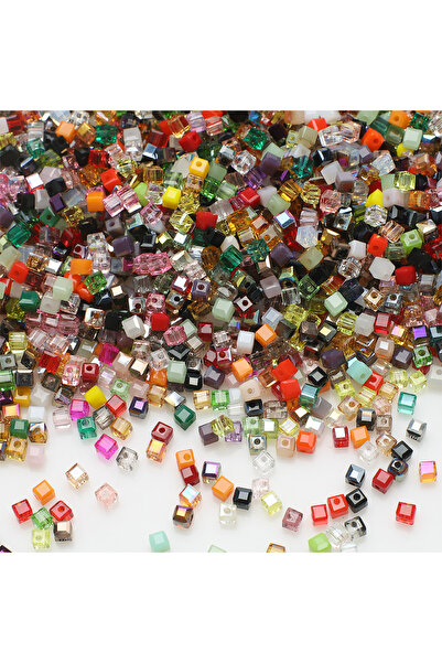 choice2 3mm 100pcs MULTI 3/4/6/8mm Mixed Faceted Square Glass Bead Loose Spac...