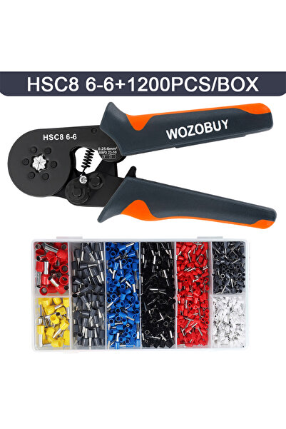 Choice7 HSC8 6-6 1200PCS Hexagonal Self-Adjustable Ratchet Ferrule Crimping T...