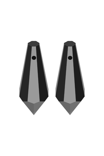 Choice6 5 قطع سوداء، 14 × 38 مم، دلايات كريستالية معلقة بتقنية النفخ، خرز زجا...