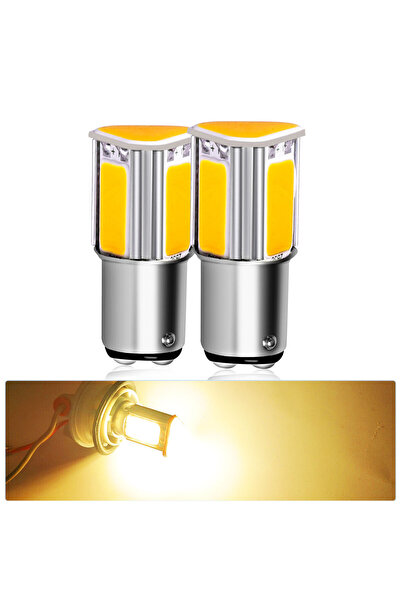 choice2 2PCS BAY15D Yellow 2PCS Big COB LED 1156 BA15S P21W 1157 BAY15D P21/7...