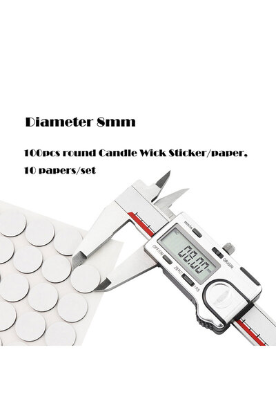 Choice1 1000 قطعة من ملصقات فتائل الشموع البيضاء مقاس 8 مم/10 مم/15 مم/20 مم،...