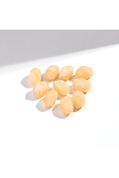 Choice22 20 قطعة من خرز الفواصل السائبة بلونين بيج وأصفر، مصنوعة من أكريليك، ...