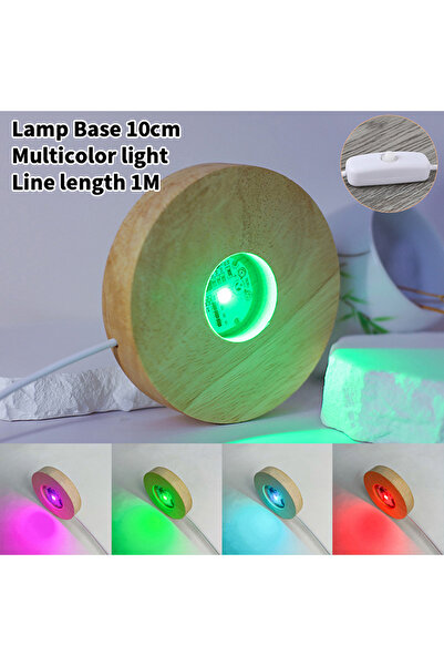 Choice4 مصباح LED خشبي متعدد الألوان بطول 10 سم، قابل لإعادة الشحن، بقاعدة دو...