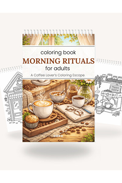 OBRO Anti-Stress Coloring Book for Adults – Morning Coffee Rituals 38 Designs...