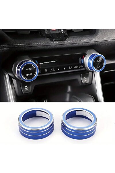 Choice1 غطاء مقبض التحكم في مكيف الهواء من الألومنيوم، أزرق اللون، لسيارة توي...