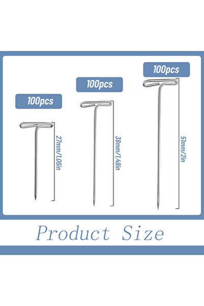 Choice3 300 قطعة من دبابيس الخياطة على شكل حرف T من KRABALL، مصنوعة من الفولا...