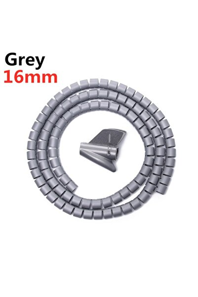 Choice3 2M Grey-16mm 2/1M 16/10 mm Flexible Spiral Cable Wire Protector Cable...
