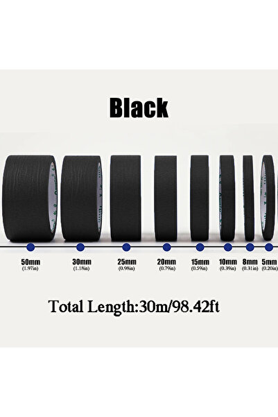 Choice33 15mm 30M black 1181.1 Inch Decorative Pattern Paper Tape, Colored Pa...