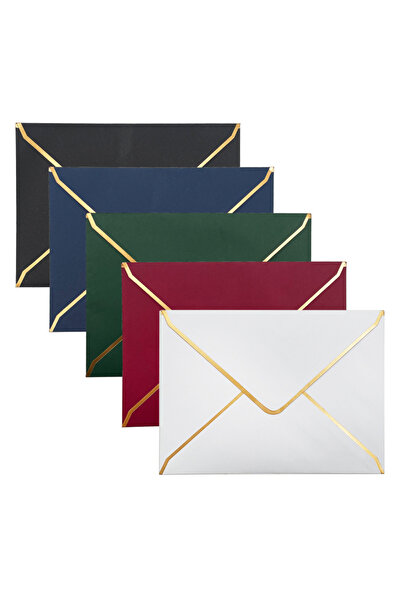 Choice5 50 قطعة من مغلفات دعوات الزفاف، 5 ألوان مختلطة، 18.5 سم × 13.5 سم، حقيبة