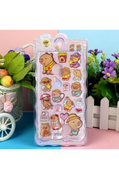 Choice1 ملصقات كابيبارا ثلاثية الأبعاد لطيفة على شكل مؤخرة حيوان، ورقة واحدة،...