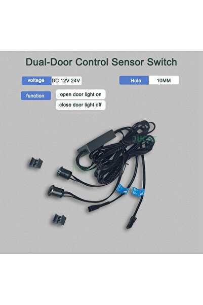 Choice4 مفتاح إضاءة LED لخزانة ملابس بتحكم مزدوج للأبواب، مستشعر حث بالأشعة ت...