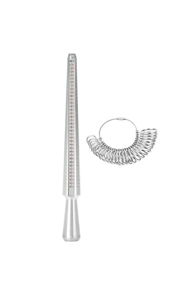 Choice9 مقياس خواتم معدني دائري لاصق، مقاسات من 41 إلى 76، متوافق مع معايير ا...