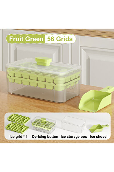 choice2 علبة مكعبات ثلج خضراء تتسع لـ ٢ قطعة، أداة منزلية لصنع مكعبات الثلج، ...