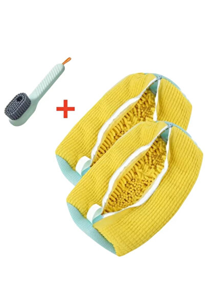 Choice12 3PCS Set Yellow Laundry Bags Shoe Washing Machine Bag-with Zipper La...