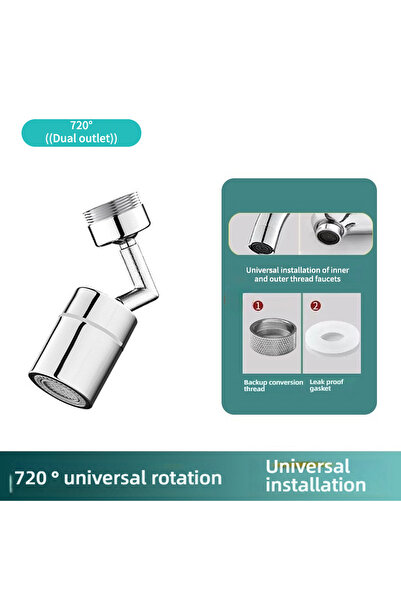 Choice3 stainless steel Solid Brass Kitchen Faucet Spout with 720° Swivel - D...