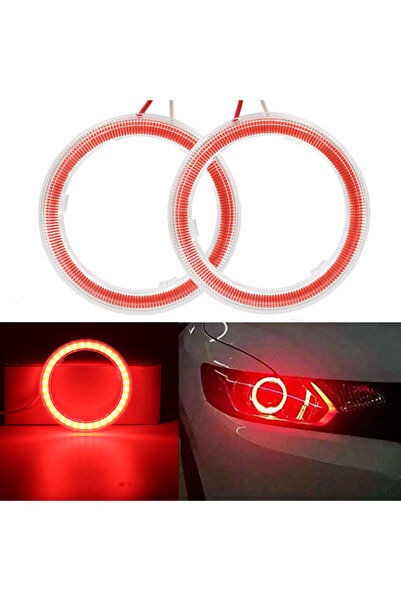 Choice9 90mm 1 Pair COB Angel Eyes LED Car Halo Ring Lights 12V Red Headlight...