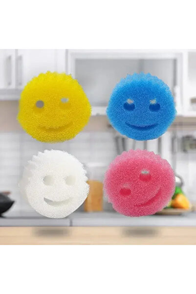 Choice10 مجموعة من 4 قطع من إسفنجات التنظيف المبتسمة ذات الملمس المزدوج بأربع...