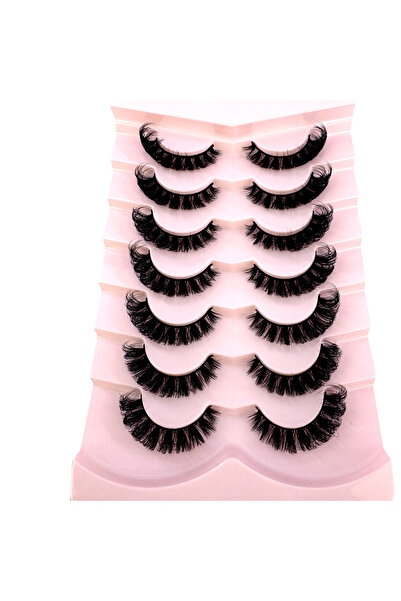 choice2 7pairs-X81 7 Pairs Russian Strip Lashes Fluffy Faux Mink Lashes Wispy...