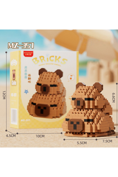 choice2 لا صندوق MZ-357 دمية لطيفة كابي كابيبارا بالا الإبداعية بناء blks كاب...