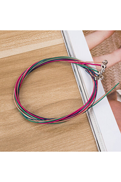 Choice مجموعة كاملة من أوتار غيتار صوتي متعددة الألوان من Miwayer، 6 قطع بألو...