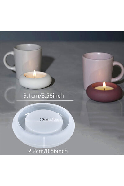 Choice5 قالب سيليكون لحامل شموع صغير دائري من إي-مولدز، ديكور طاولة، حاملات ش...