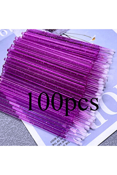 Choice3 ١٠٠ قطعة من فرشاة الكريستال الدقيقة لإزالة الرموش، باللون الأحمر الور...