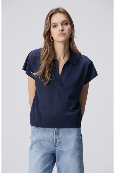 Network Lacivert Polo Yaka Basic Kazak