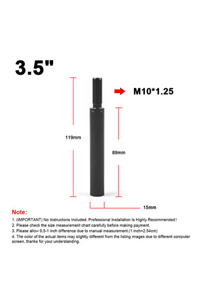 Choice13 3.5inch and M10X1.25 2‘’ 3‘’ 3.5‘’ 4‘’ 10'' Aluminum Shift Knob Exte...
