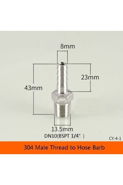 Choice5 وصلة خرطوم من الفولاذ المقاوم للصدأ 304، مقاس 8 مم، 1-4، قطعة واحدة، ...