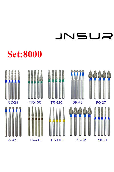 choice2 8000 JNSUR 50 قطعة/عبوة مثاقب أسنان ماسية، 10 نماذج مختلفة، مواد طب ا...