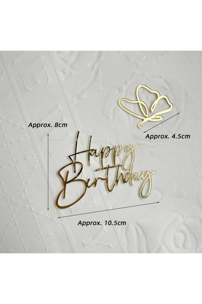 choice2 1pc AA New Happy Birthday Cake Toppers Gold Acrylic Birthday girl Kid...