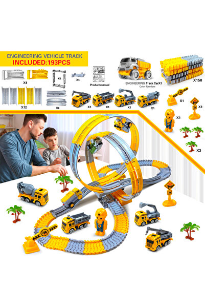 Choice3 مجموعة مسار 193 --- سيارة لعبة كهربائية للأطفال، مجموعة سيارات هندسية...