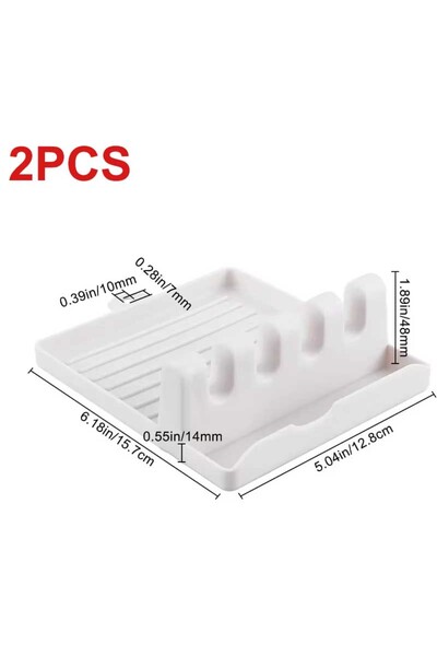 choice2 حامل فرش طلاء من قطعتين، بلاستيك أبيض، 4 فتحات، مناسب لفرش الطلاء الج...