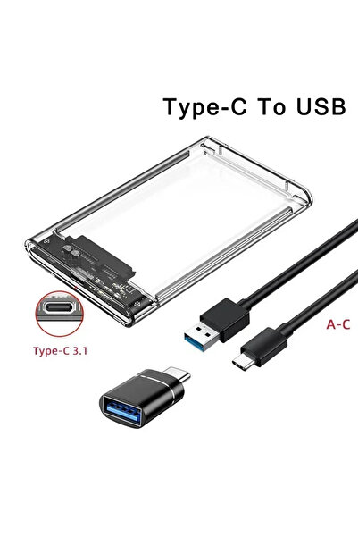choice2 USB C-USB A OTG USB 3.0/Type C HDD Enclosure 2.5 inch SATA SSD Extern...